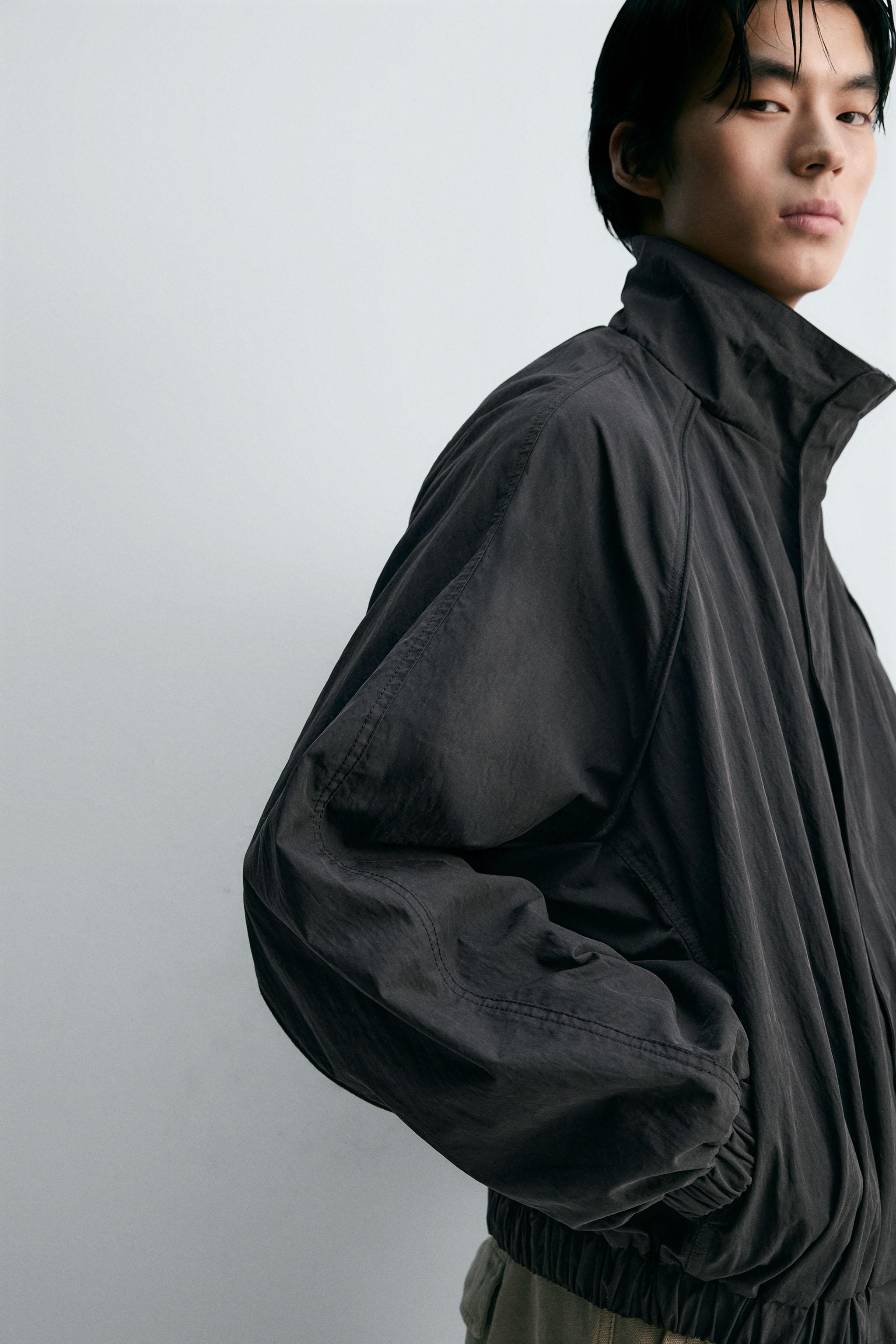 RELAXED FIT TECHNICAL JACKET - Black | ZARA Cambodia