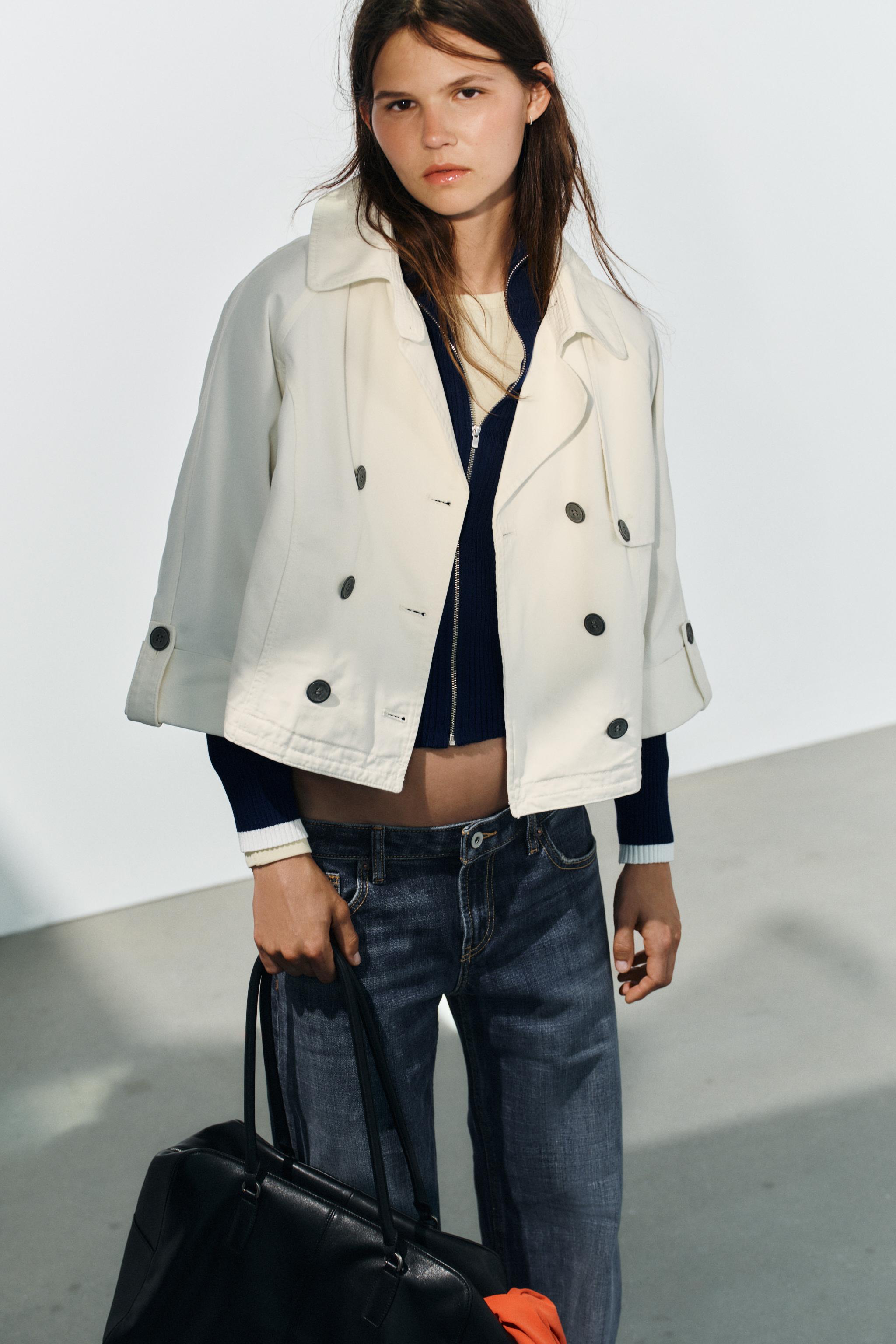 Женские куртки Zara CROPPED BUTTON JACKET — фото 5