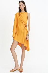 white christmas dresses Embellished Bandeau Cowl-Waist Mini Dress in Gold