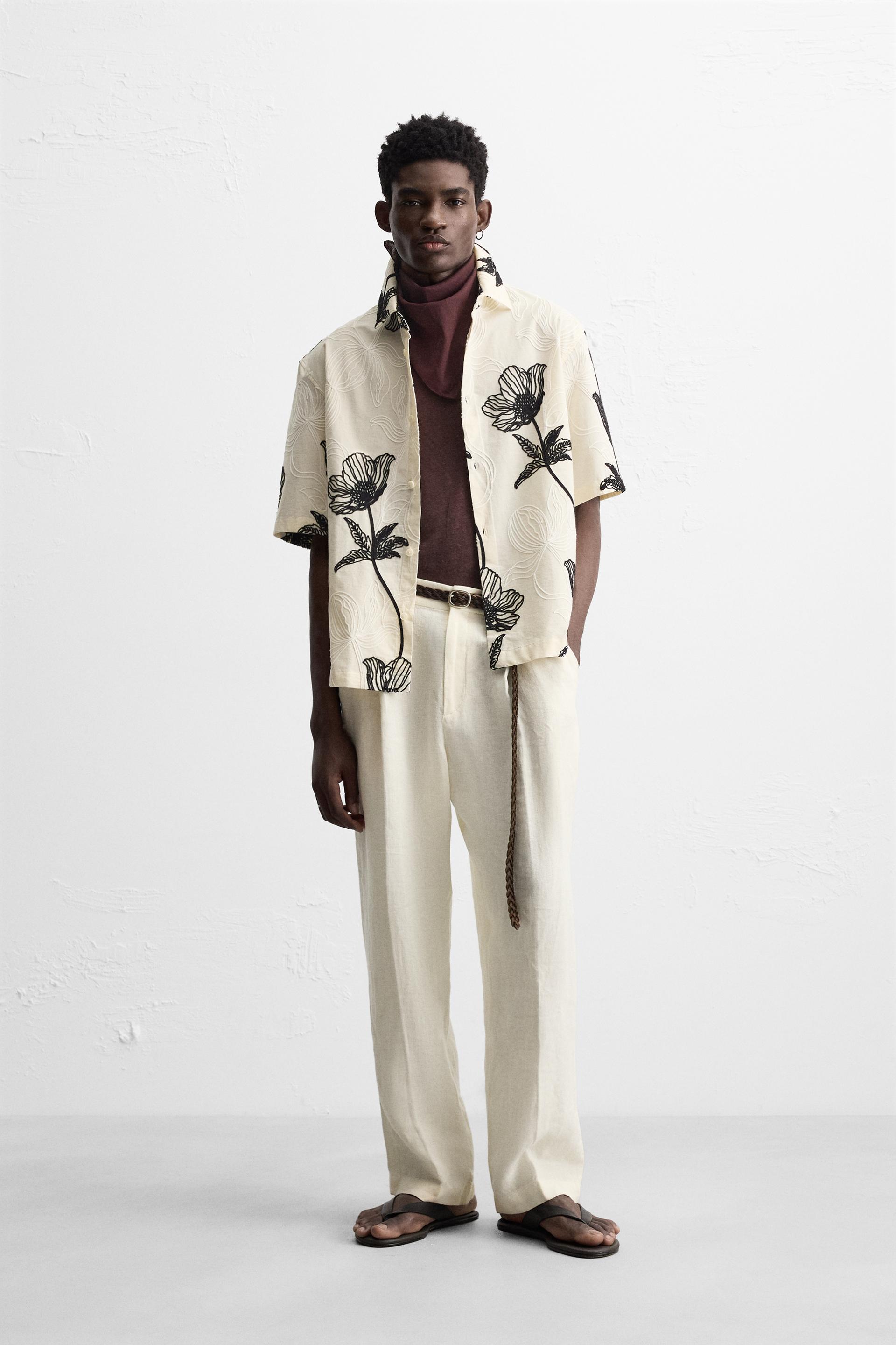 CONTRAST EMBROIDERY SHIRT