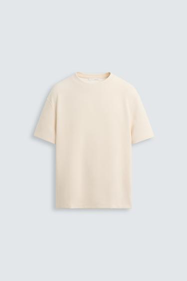 CAMISETA PIQUÊ COMPACT - Branco-marfim da Zara