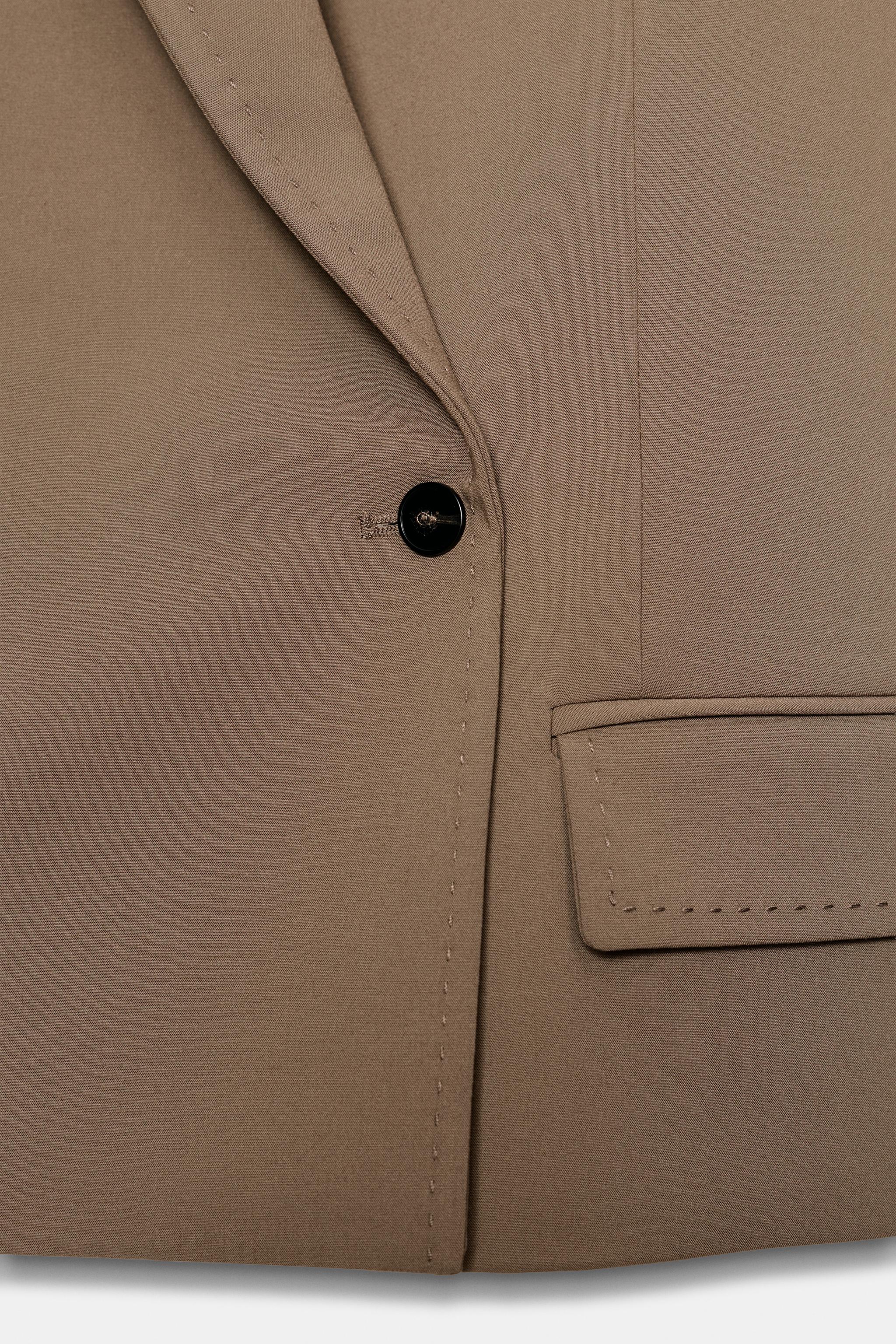 CROPPED OVERSIZE TOPSTITCHED BLAZER