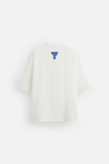 T-SHIRT À PIÈCES GÉOMÉTRIQUES - Blanc de Zara - Image 7