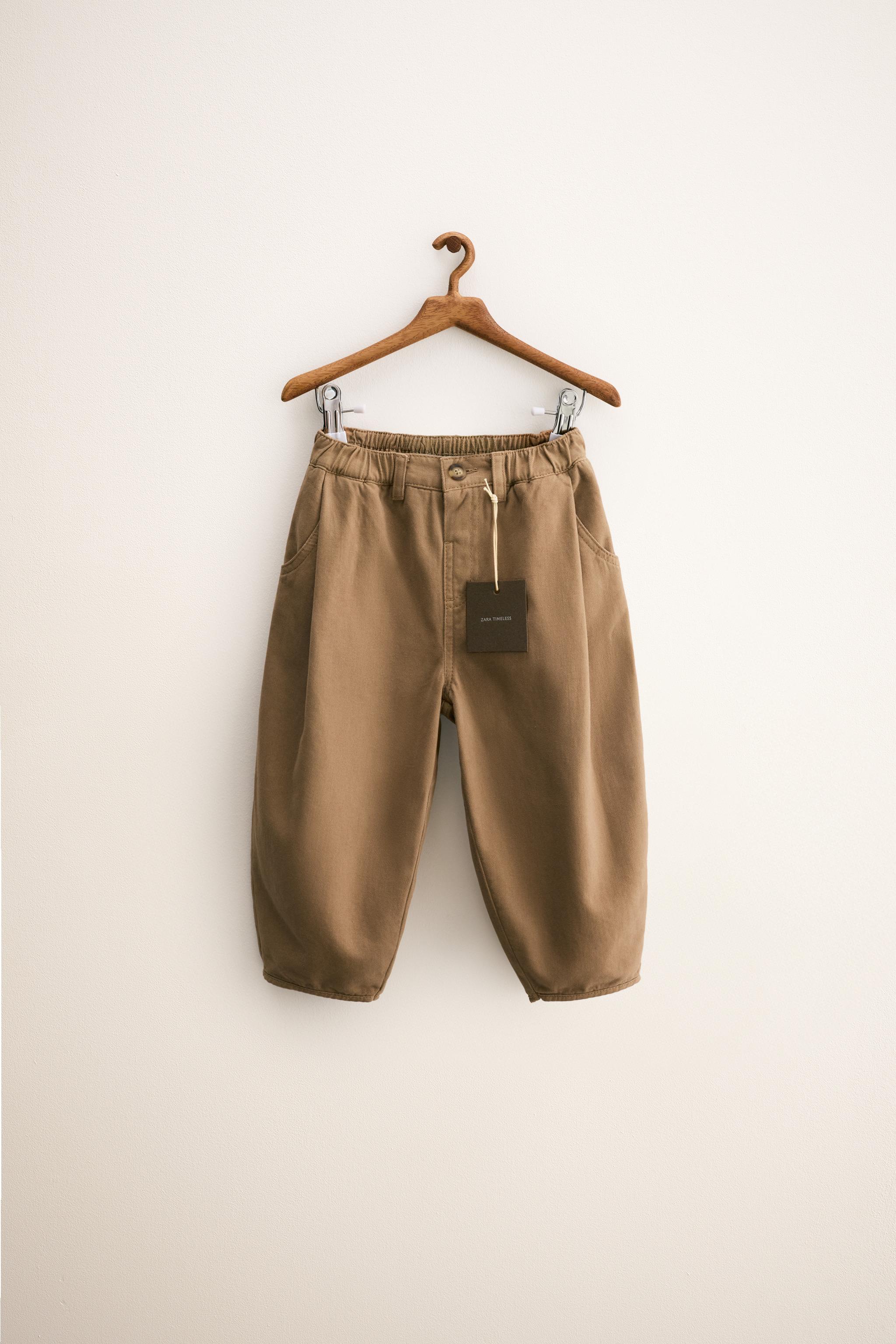 Zara - Zara Timeless - Balloon Pleated Pants - Sand - 5 Years (43,3 Inches) - Kids
