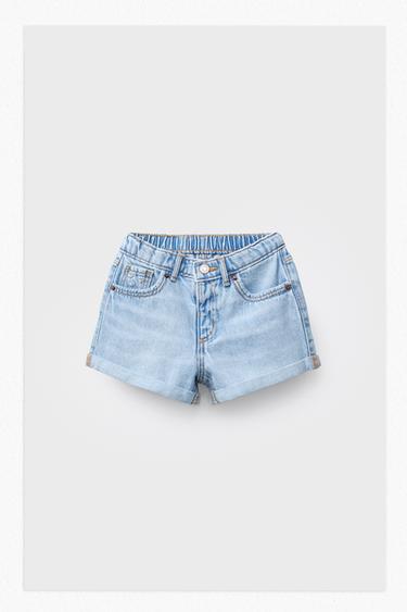 BERMUDA DENIM MOM FIT - Azul claro de Zara