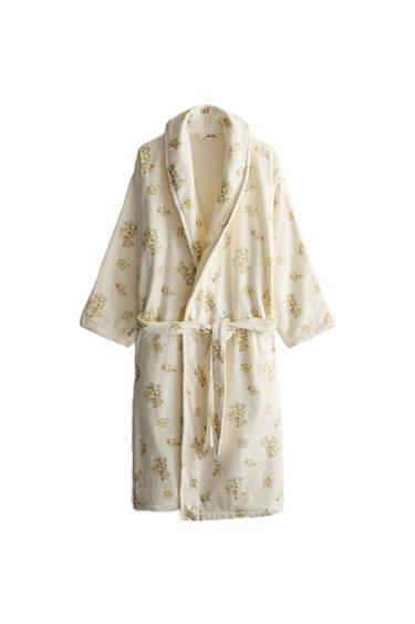 FLORAL PRINT VELOUR BATHROBE - Multicoloured by Zara