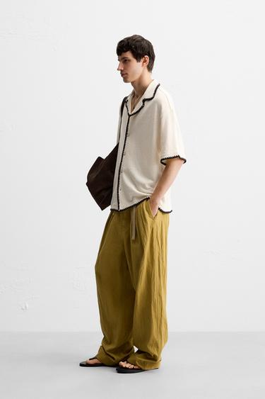 CONTRAST TRIM SHIRT - Oyster-white by Zara - Image 3