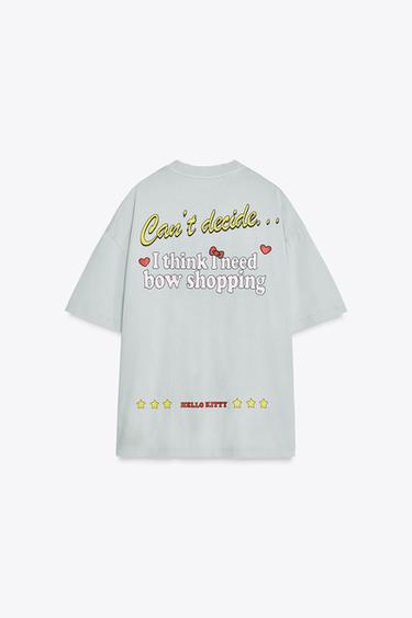 Zara HELLO KITTY © 2025 SANRIO WASHED EFFECT T-SHIRT - Gray