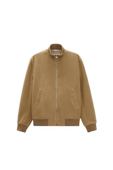 BRUSHED COTTON BOMBER JACKET