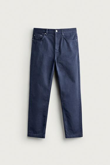 TEXTURED RELAXED FIT TROUSERS - Blue by Zara