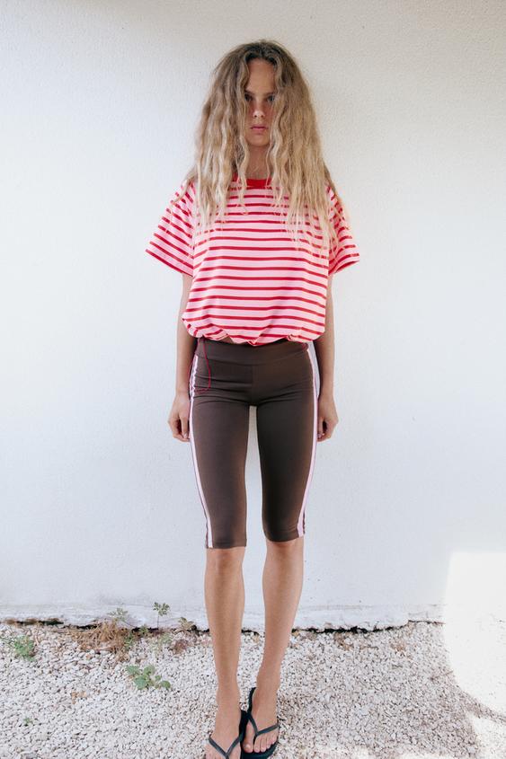 CAPRI LEGGINGS WITH SIDE STRIPES - Dark brown de Zara - Imagen 0