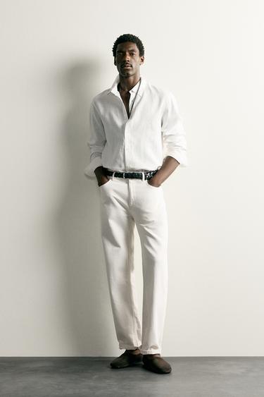 Camisa de lino 100% de corte regular
