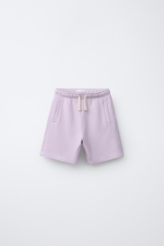 BERMUDA FELPA GARMENT DYE LOGO - Lila claro de Zara - Imagen 0