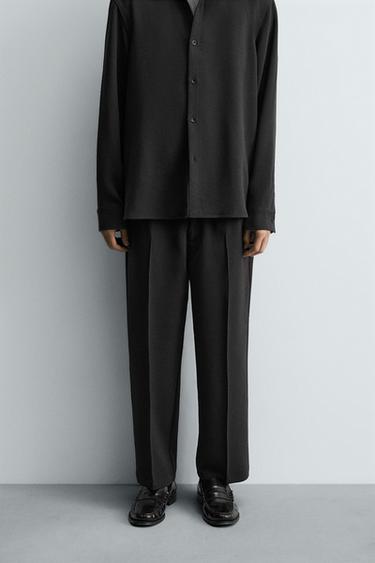 RELAXED FIT SUIT TROUSERS - Brown by Zara