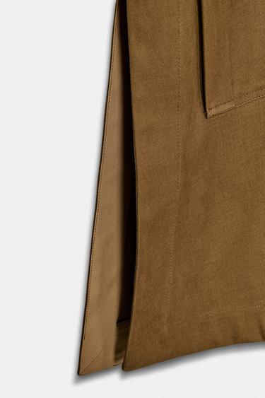 ZW COLLECTION LONG CONTRAST TRENCH COAT - Mid-camel by Zara - Image 9