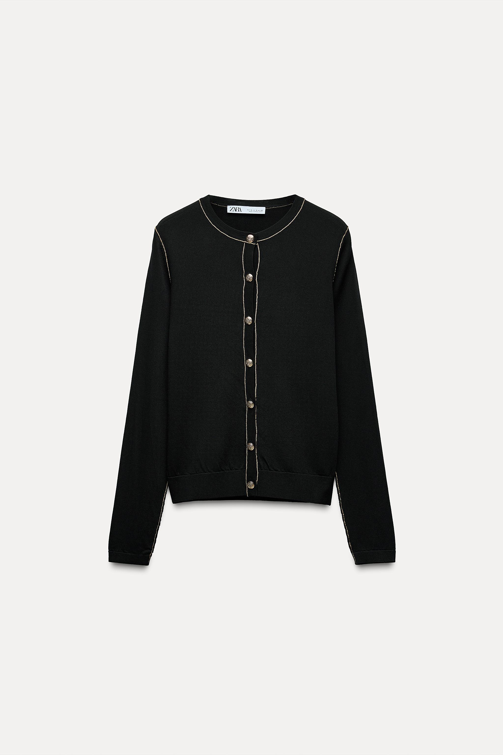 2024 Black sweater with golden buttons ZARA