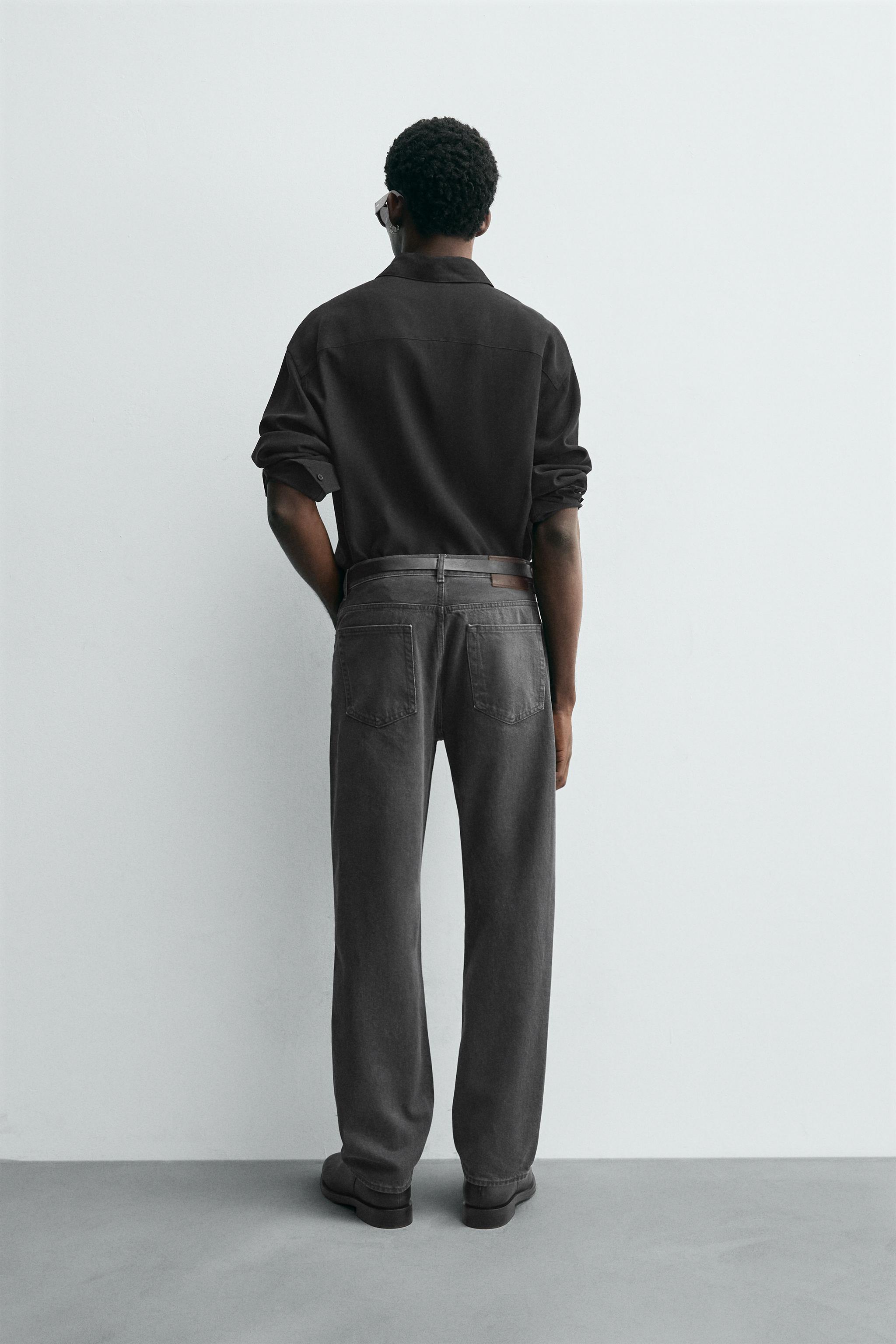 RELAXED STRAIGHT FIT JEANS - Mid-gray | ZARA Canada