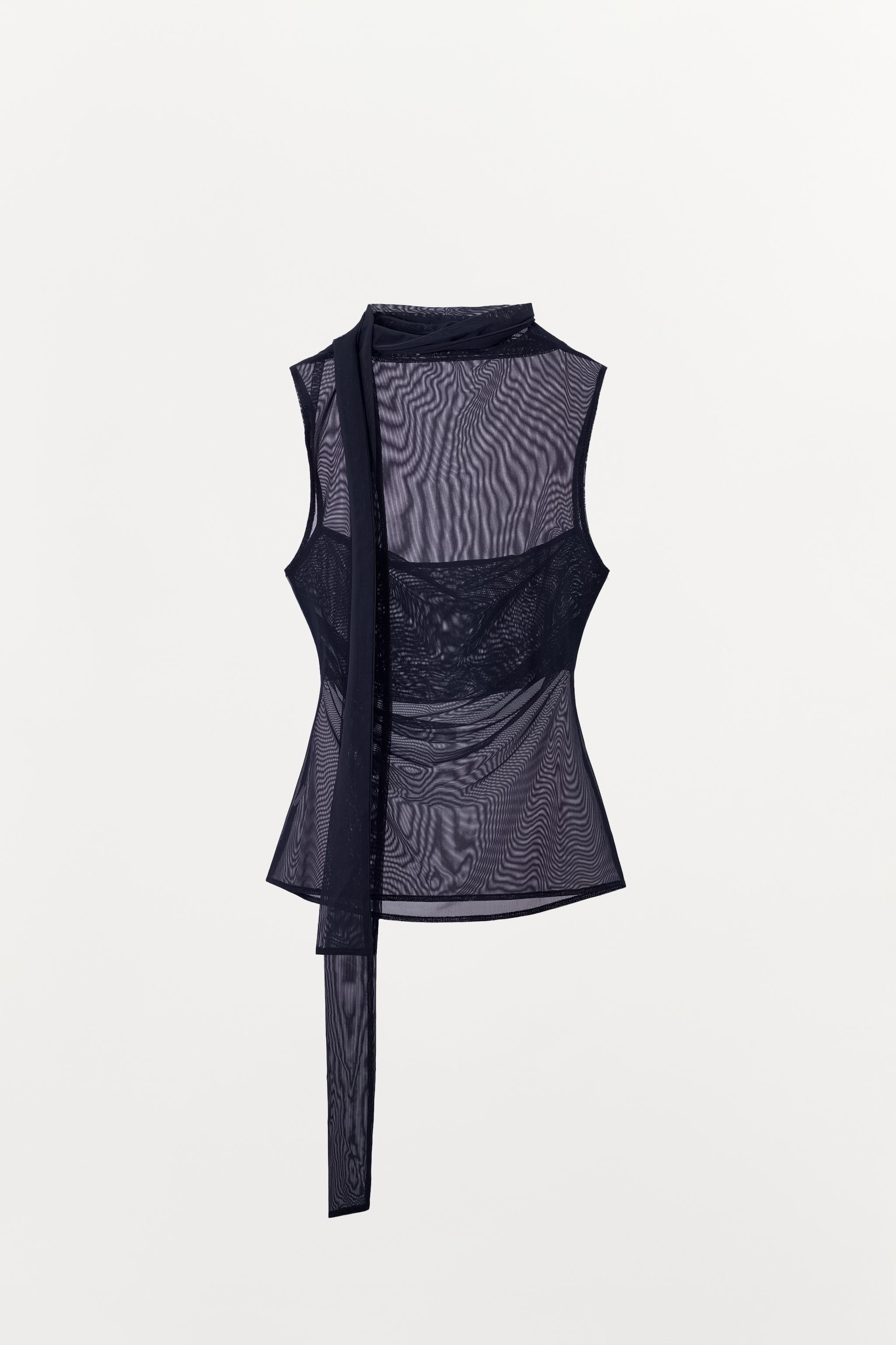 TOP EN TULLE ET FOULARD