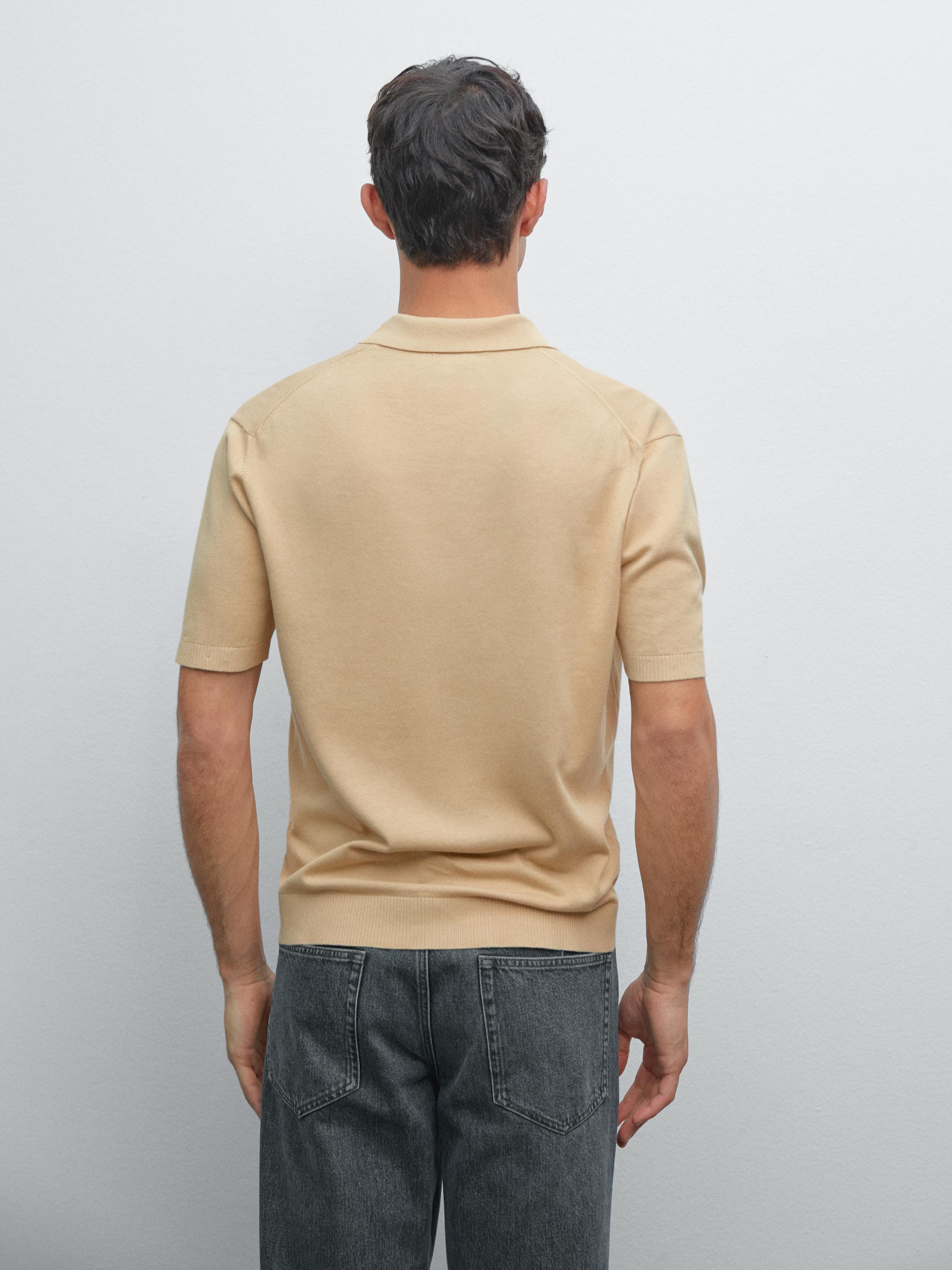 Short sleeve knit polo shirt