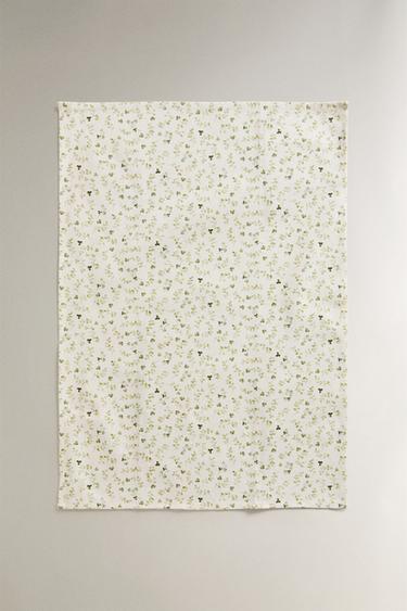 PACK OF FLORAL COTTON TEA TOWELS (PACK OF 2) - Green by Zara - Image 2