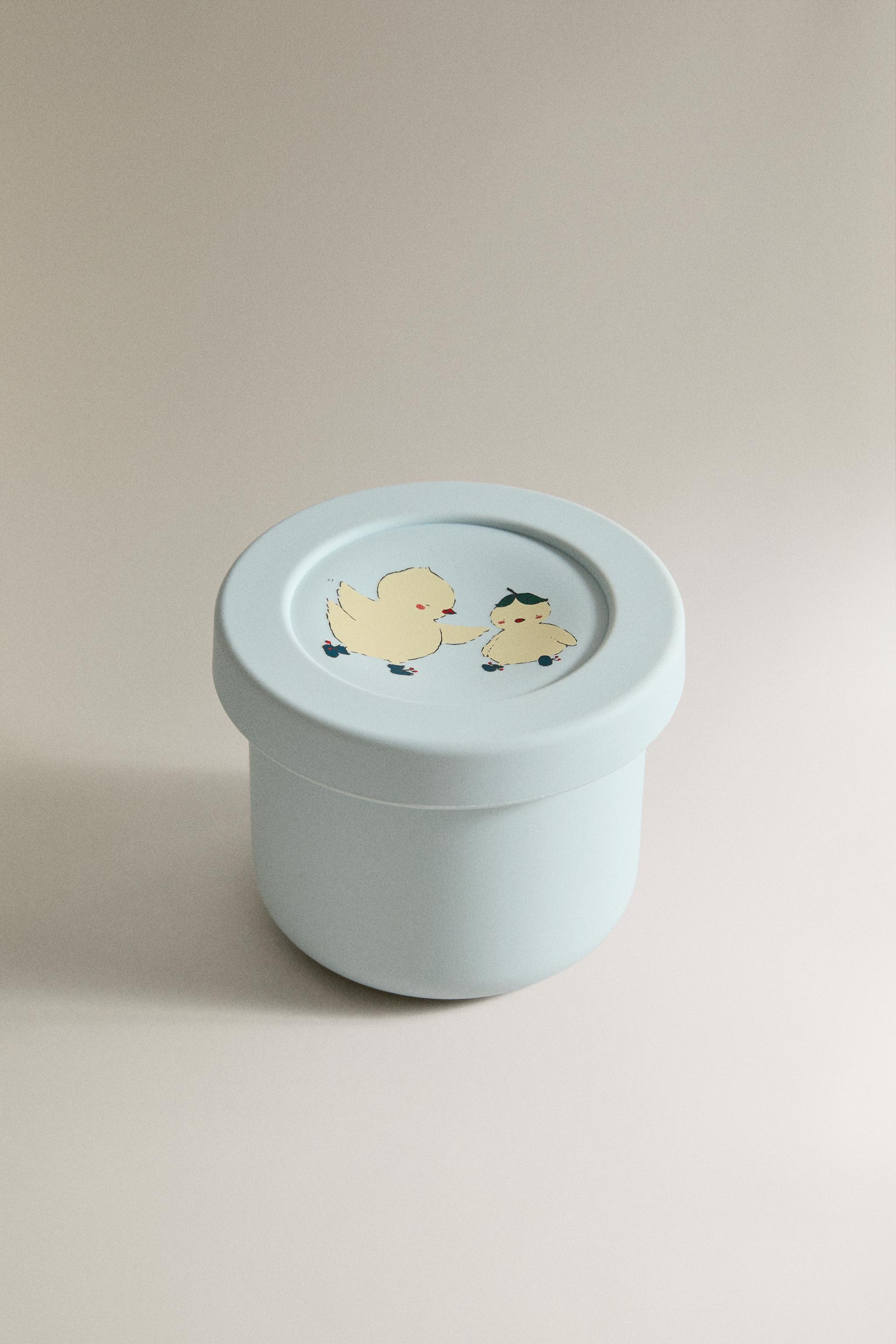 KIDS' SILICONE CHICK LUNCH BOX — Blue