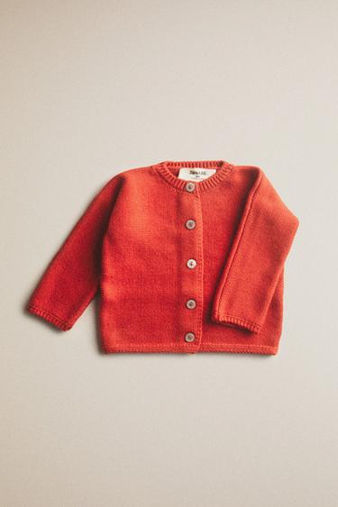 CARDIGAN I BOMULD TIL BABY - rød fra Zara