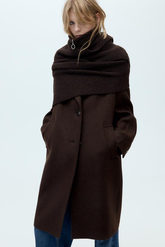KNIT SCARF WITH ZIP COLLAR