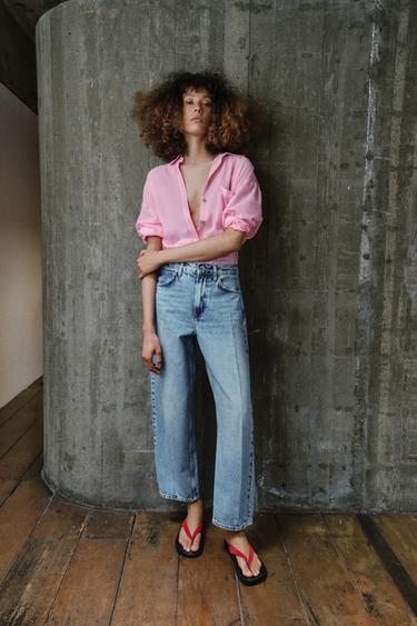 РУБАШКА ОВЕРСАЙЗ ИЗ ХЛОПКА — ЦВЕТ РОЗОВОГО ДЕРЕВА от Zara