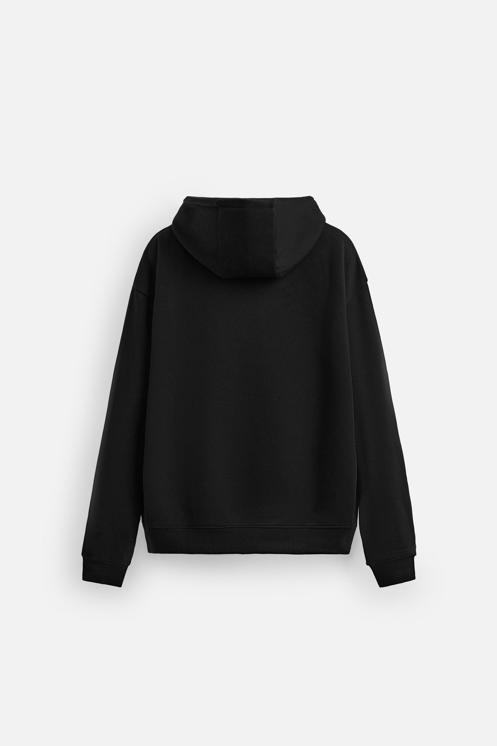 ベーシックフード付きスウェットシャツ - オフホワイト | ZARA
