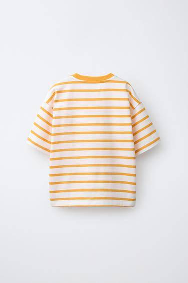HEAVY WEIGHT STRIPED T-SHIRT - Orange by Zara - Image 1