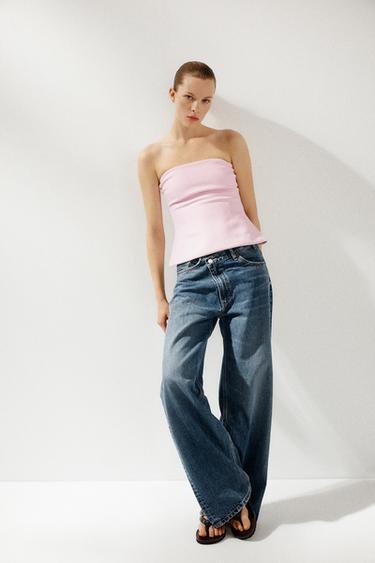 Zara INTERLOCK BANDEAU TOP - Pink - Image 0