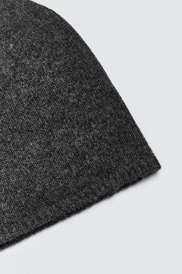 100% CASHMERE KNIT BEANIE - Grey marl by Zara - Image 5