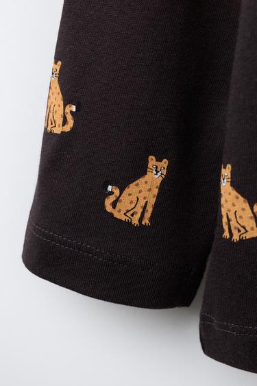 T-SHIRT À IMPRIMÉ ANIMAUX - Marron chocolat de Zara - Image 3