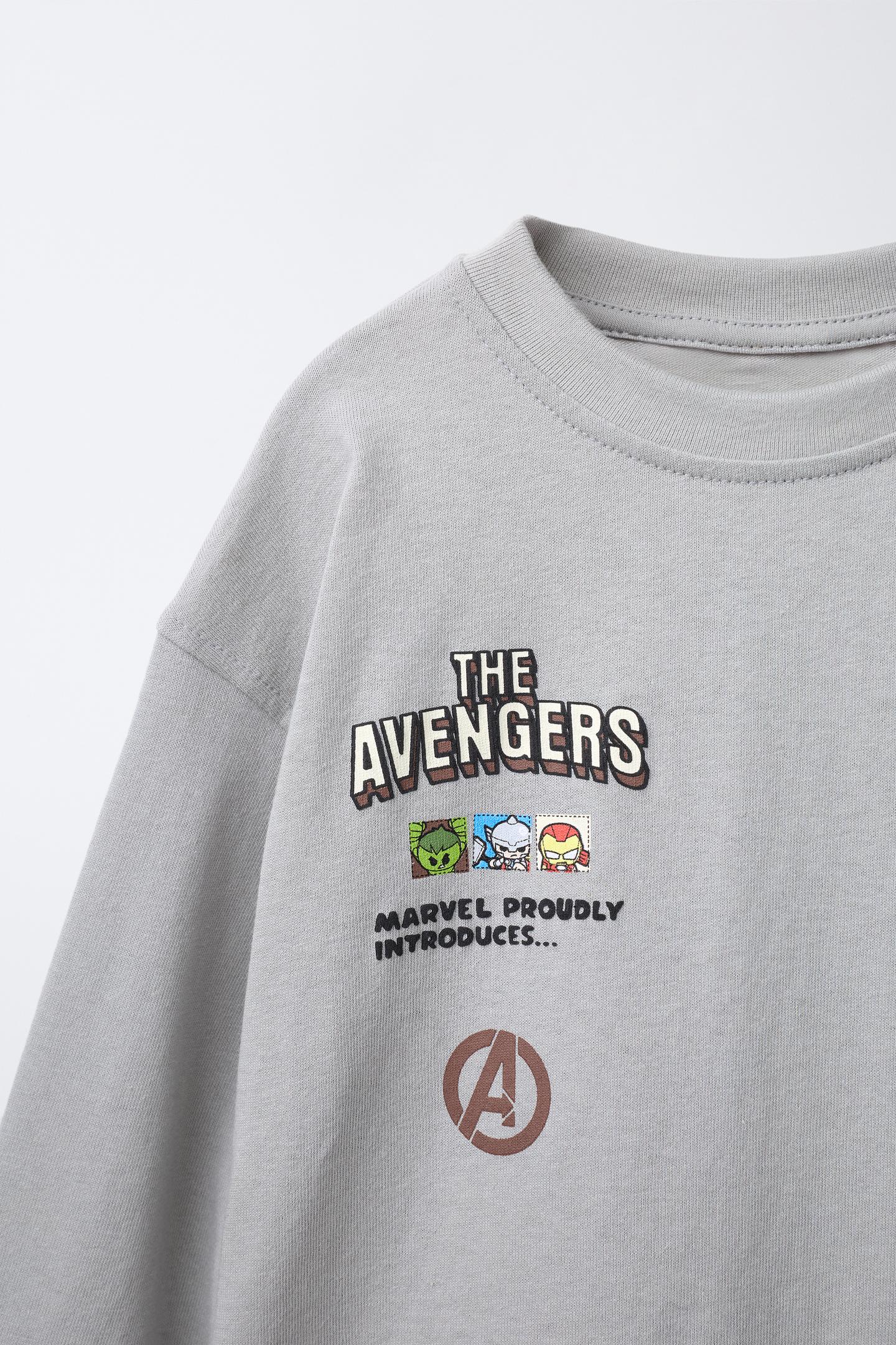 Детская футболка Zara the Avengers © Printed, цвет: Синий серый — фото 3