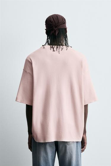 CONTRAST PRINT KNIT T-SHIRT - Pale pink by Zara - Image 2