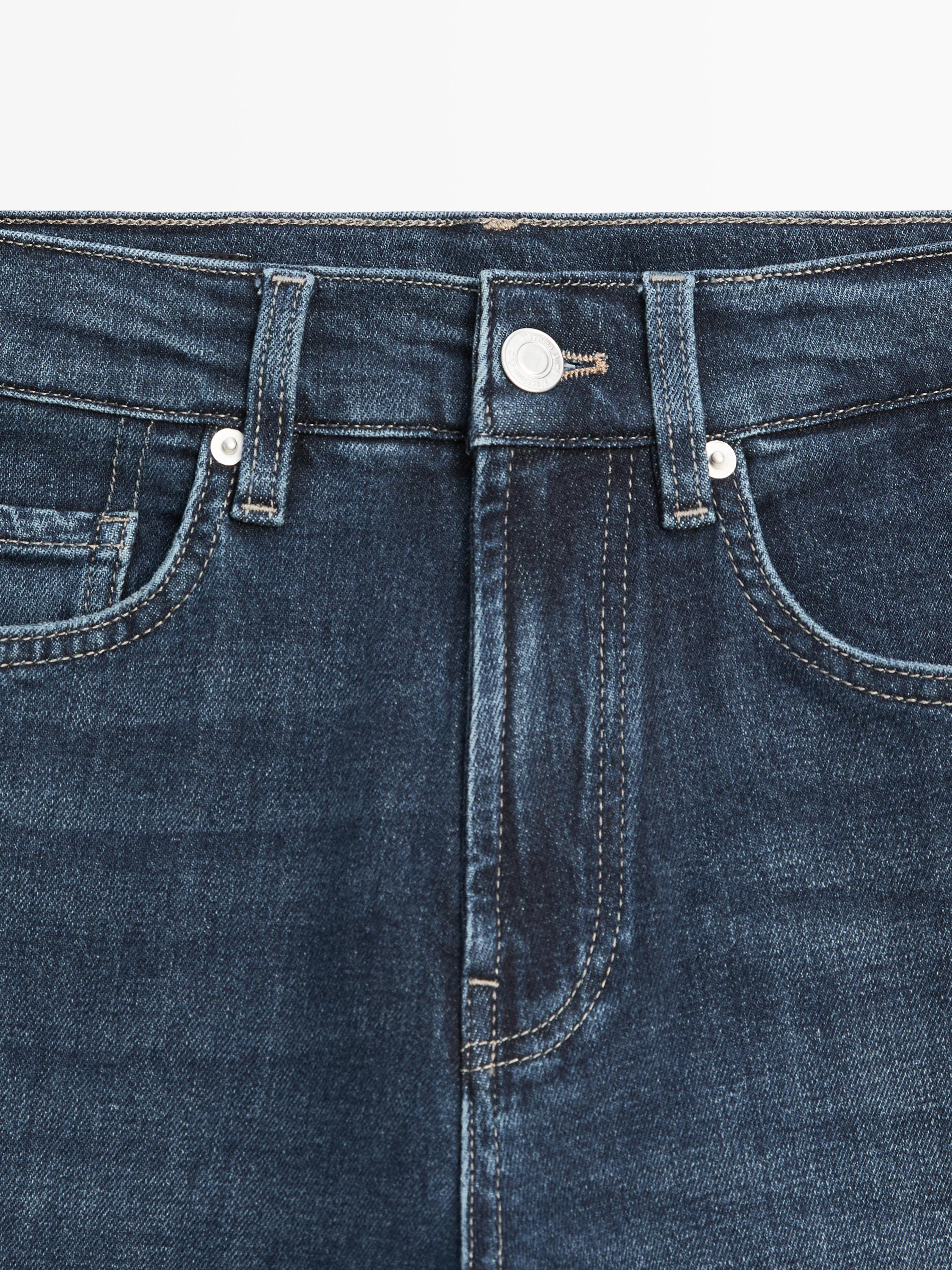 Jean straight décontracté taille haute