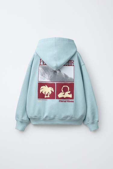 SURF PRINT HOODIE - Sky blue by Zara - Image 2