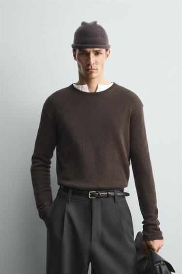 Zara WOOL BLEND JUMPER LIMITED EDITION - Brown