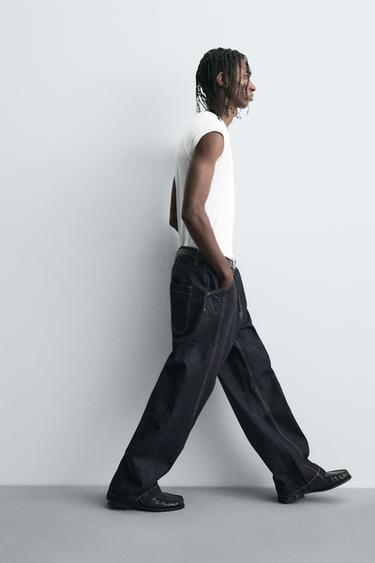 JEAN BAGGY COUPE COUTURE TORSADÉE - Bleu de Zara - Image 5