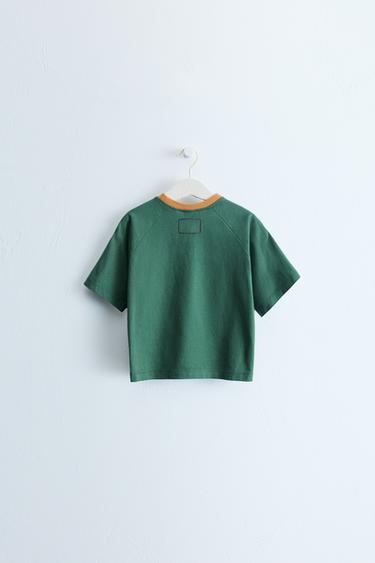 ZARA TIMELESS - CONTRAST PIPED T-SHIRT — Green 2