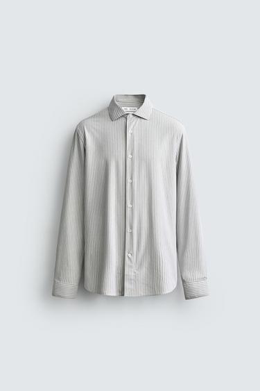 REGULAR FIT SHIRT - Green / Ecru by Zara
