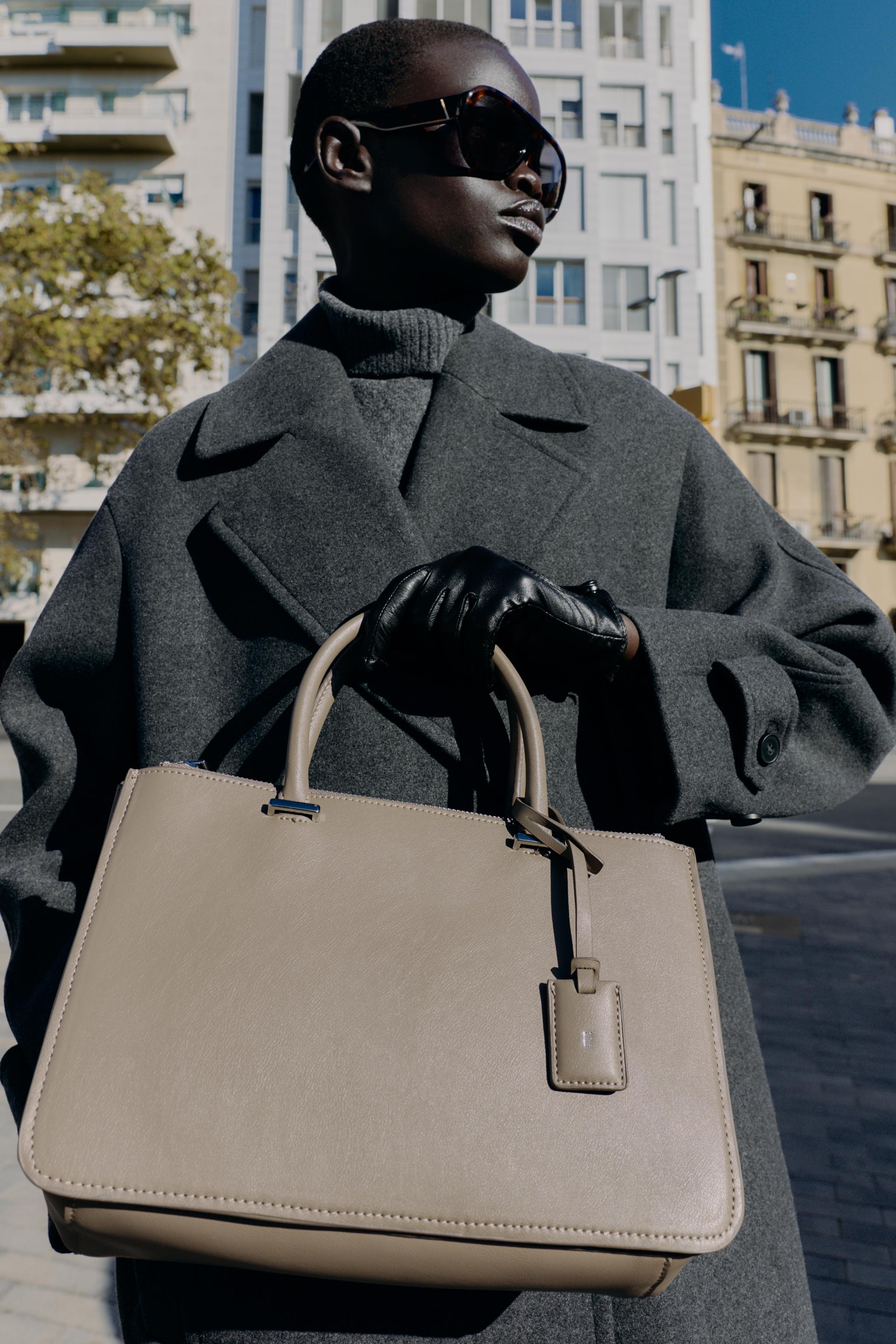 ダブルハンドルシティバッグ - トープグレー | ZARA Japan / 日本