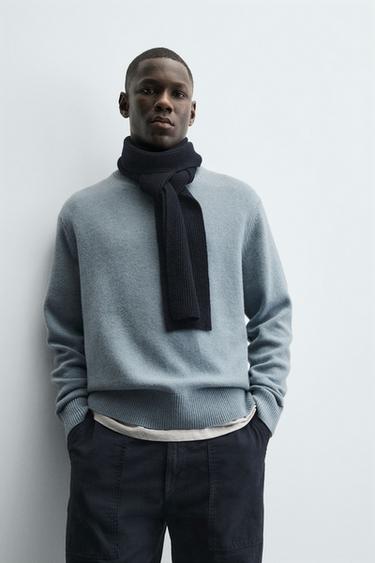 REGULAR FIT WOOL BLEND JUMPER - Light blue by Zara - Image 5
