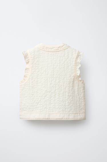 GILET STRUCTURÉ À VOLANTS - Écru de Zara - Image 1