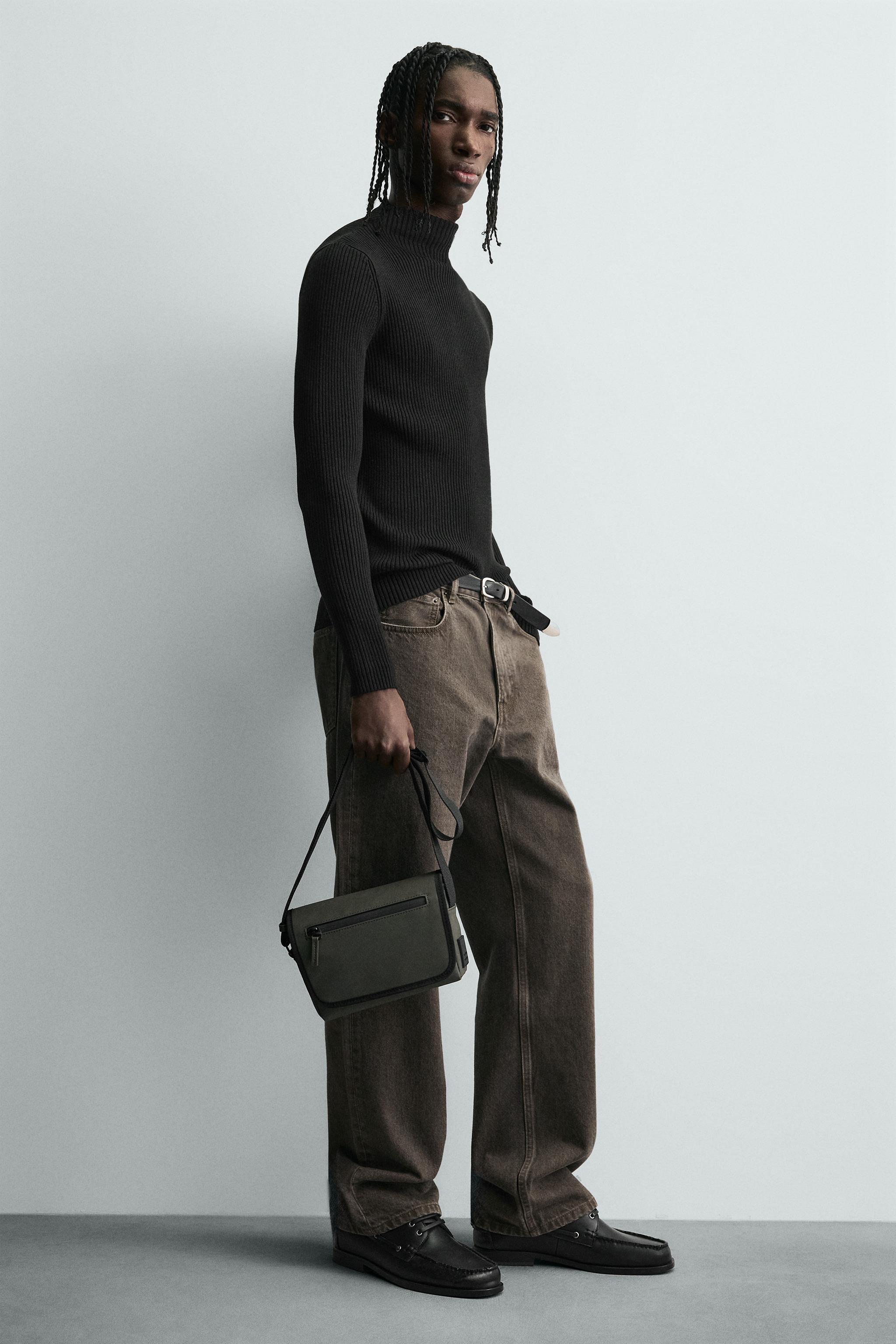 ラバーフィニッシュクロスボディバッグ - カーキ | ZARA Japan / 日本
