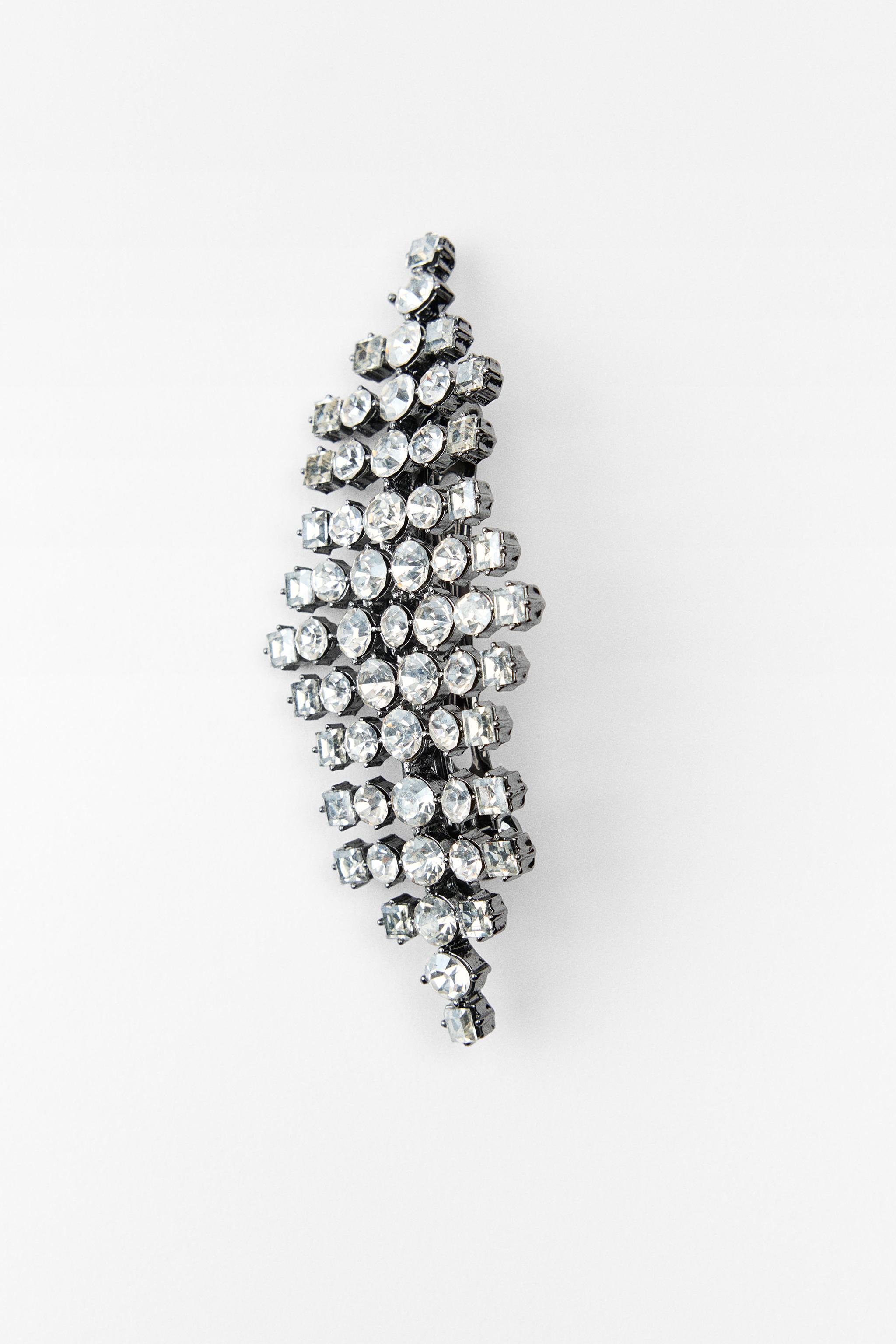 ZARA ジュエルリアルファークリップ 4548/003/808 JEWEL HAIR CLIP - Silver | ZARA United States
