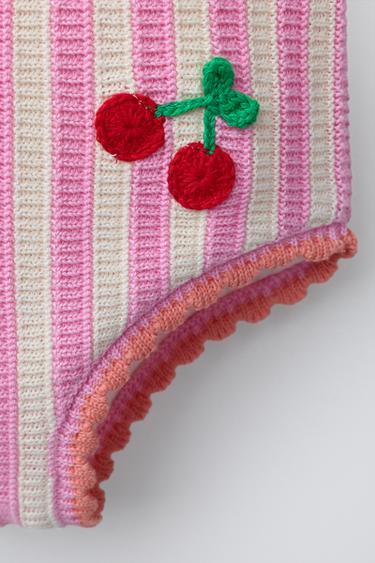 1-6 ANS/ MAILLOT DE BAIN EN CROCHET FRUITS ET RAYURES - Rose de Zara - Image 3