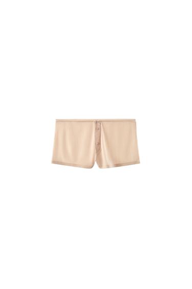 SHORTS POINTELLE LAZO BOTONES - Rosa palo de Zara