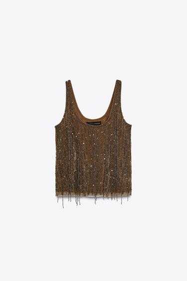 TOP ABALORIOS ZW COLLECTION - Dorado de Zara
