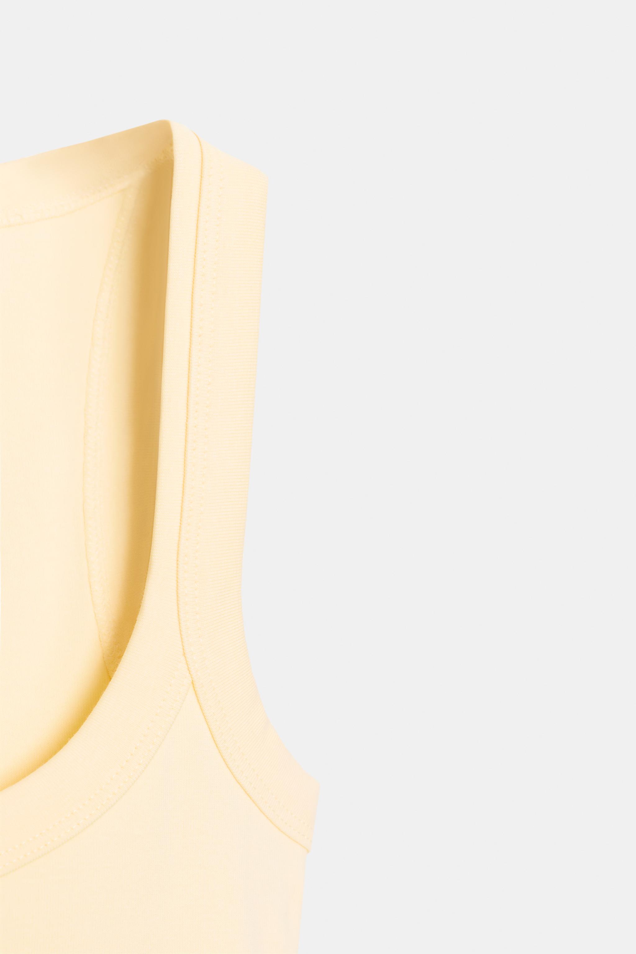Zara KOLSUZ PAMUKLU T-SHIRT görsel 8